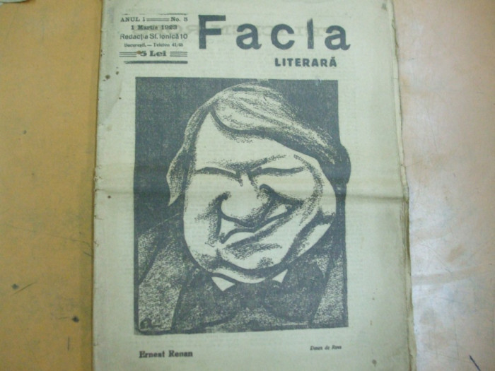 Facla literara 1923 1 martie desene Felician Ross