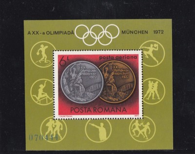 L.P 806 Olimpiada de la Munchen medali olimpice -colita dan. foto