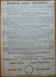 Pliant publicitar al MADOSZ , Uniunea Maghiara din Romania la alegerile din 1936