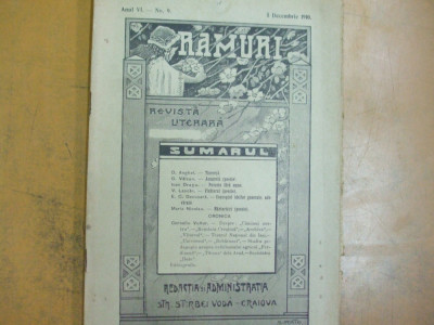 Ramuri Anul VI No. 9, 5 dec 1910 Craiova, D. Anghel G. V&amp;acirc;lsan, 017 foto