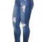 CL567-444 Jeans Skinny cu aspect distrus