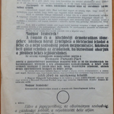 Pliant publicitar al MADOSZ , Uniunea Maghiara din Romania la alegerile din 1936