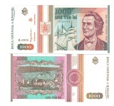 SV * Romania BNR 1000 LEI 1993 mai * Mihai Eminescu * Seria B.0031 * AUNC++
