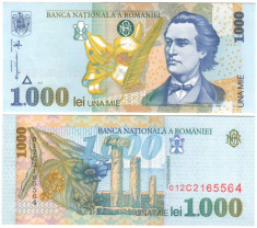 SV * Romania BNR 1000 LEI 1998 &amp;lt; Mihai Eminescu &amp;gt; AUNC+ foto