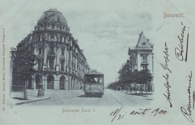 BUCURESTI , BULEVARDUL CAROL , TRAMVAI ELECTRIC , CLASICA , CIRCULATA 1900 foto