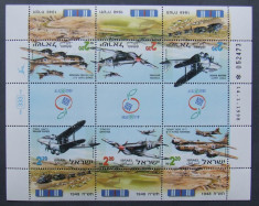 ISRAEL 1998 - AVIATIE 2 x 3 VALORI CU TABS IN M/SH, NEOBLITERATA - E3839 foto