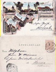 Sibiu- 1898, rara- Litografie foto