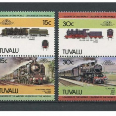 TUVALU 1984 -TRENURI, LOCOMOTIVE - 2 SERII COMPLETE, NESTAMPILATE