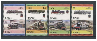 TUVALU 1984 -TRENURI, LOCOMOTIVE - 2 SERII COMPLETE, NESTAMPILATE foto