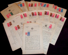 1927-1932 Romania, Lot 117 acte notariale Oradea, Stema Regala si timbre fiscale foto