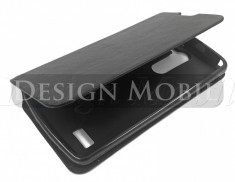 HUSA LG L BELLO D335 TOC FLIP COVER TIP CARTE NEGRU foto