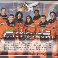 Sierra Leone - Memoriam Space Shuttle Columbia - 4369/75 klbg