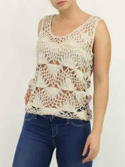 Top cu detalii din croset - Vero Moda - art. 10153255 bej foto