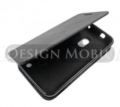 HUSA NOKIA LUMIA 620 TOC FLIP COVER TIP CARTE NEGRU foto