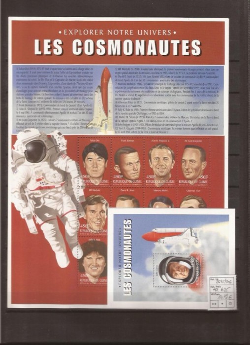 Guinea - cosmonauts - 2695/706+bl.625