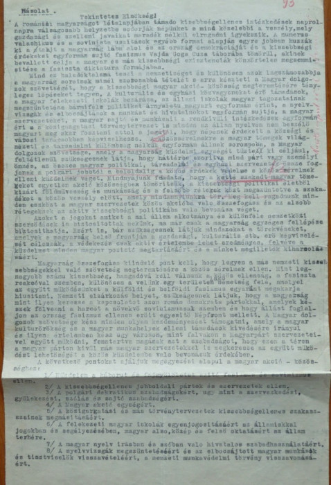 2 documente ale Frontului Plugarilor din Deva si Cluj , ref. la aleg. din 1936