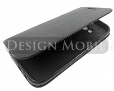 HUSA HTC ONE M8 TOC FLIP COVER TIP CARTE NEGRU foto