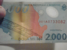 Bancnota de colectie 2000 lei eclipsa 001a0 foto