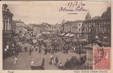 PLOIESTI VEDERE GENERALA PIATA DROGUERIA INTERNATIONALA CIRCULATA 1920 TCV