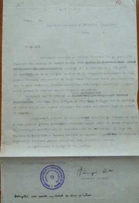 Document al Comitetului Executiv al Frontului Plugarilor Deva semnat , 1935 foto