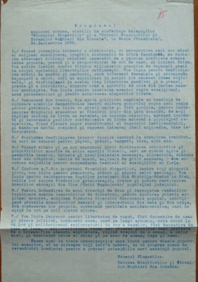 Progr. Frontului Plugarilor si MADOSZ la adunarea de la Bacia , Hunedoara ,1935 foto