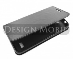 HUSA HUAWEI Y5 (HUAWEI Y560) TOC FLIP COVER TIP CARTE NEGRU foto