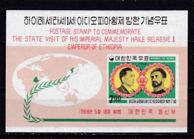 Coreea de Sud 1968 personalitati Etiopia MI bl.274 MNH w29 foto