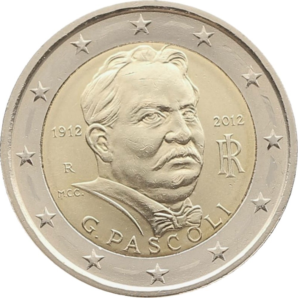 Italia moneda comemorativa 2 euro 2012 Giovanni Pascoli UNC arhiva Okazii.ro