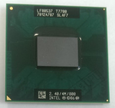 Procesor laptop T7700 Socket P 2.4 Ghz Intel Core2 Duo 4MB cache SLAF7 foto