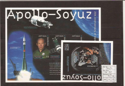 Antigua &amp;amp; barbuda - Apollo - Soyuz 25 Ani - 3195/97+bl.461 foto