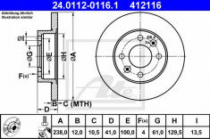 Disc frana fata DACIA LOGAN LS 1.4 - ATE foto