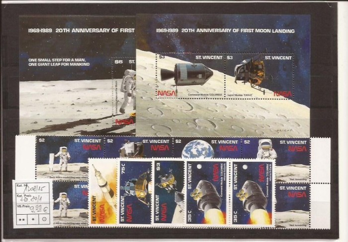St. Vincent - 20 ani - Moon landing - 1308/15+bl.80/1