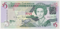 CARAIBELE DE EST 5 dollars ND 2007 UNC foto