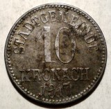 F.186 GERMANIA WWI STADT KRONACH NOTGELD 10 1917 20mm