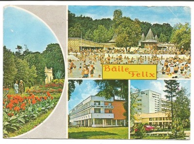 @carte postala(cod 1199/79)-ORADEA -BAILE FELIX-colaj foto