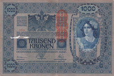 AUSTRIA 1.000 kronen 1902 F+/VF-!!! foto