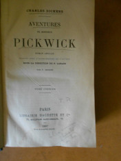 DICKENS--AVENTURILE LUI PICKWICK - 1887 - 2 VOL. COLIGAT-in franceza foto