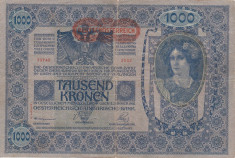 AUSTRIA 1.000 kronen 1902 VF-/VF!!! foto