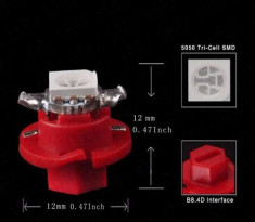 Bec LED T5 B8.4 pt bord Alb / Albastru / Rosu / Verde foto