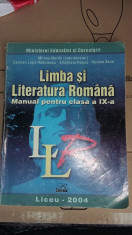 LIMBA SI LITERATURA ROMANA CLASA A IX A -MARTIN RADULESCU ,ZANE foto