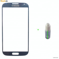 Geam Samsung Galaxy S4 Blue Albastru Original + loca cleaner+Adeziv gratuit foto