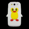 Husa silicon model pinguin alb Samsung Galaxy S3 i9300 + folie ecran, Roz