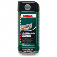 Lotiune pentru ceruit si lustruit verde + creion corector SONAX Polish &amp;amp; wax color NanoPro cod SO296700 foto