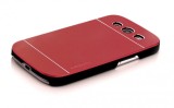 Husa pelicula aluminiu MOTOMO red rosu Samsung Galaxy S3 i9300 + folie ecran, Metal / Aluminiu