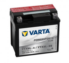 Acumulator baterie motociclete VARTA Powersports AGM 4 Ah 80A cu borne inverse cod 504012003A514 foto