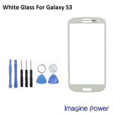 Sticla display fata pentru Samsung Galaxy S3 i9300 alba + kit scule si adeziv