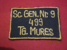 Ecuson -Numar Matricol,sc generala nr 9 499 Tg Mures foto