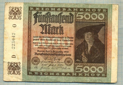 A 37 BANCNOTA-GERMANIA - 5000 MARK- anul 1922 -SERIA 223042 -starea care se vede foto