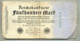 A 13 BANCNOTA-GERMANIA - 500 MARK- anul 1923 -SERIA 2442650 -starea care se vede