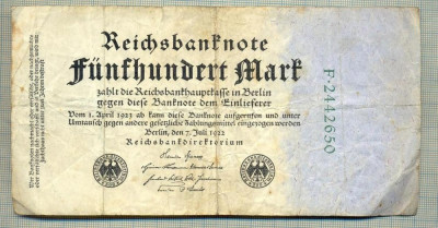 A 13 BANCNOTA-GERMANIA - 500 MARK- anul 1923 -SERIA 2442650 -starea care se vede foto